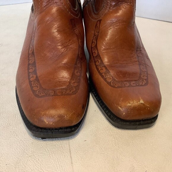 Vintage Kid's Cowboy Western Tooled Leather Boots Size 12.5 D  Made USA #2418 - Picture 7 of 12
